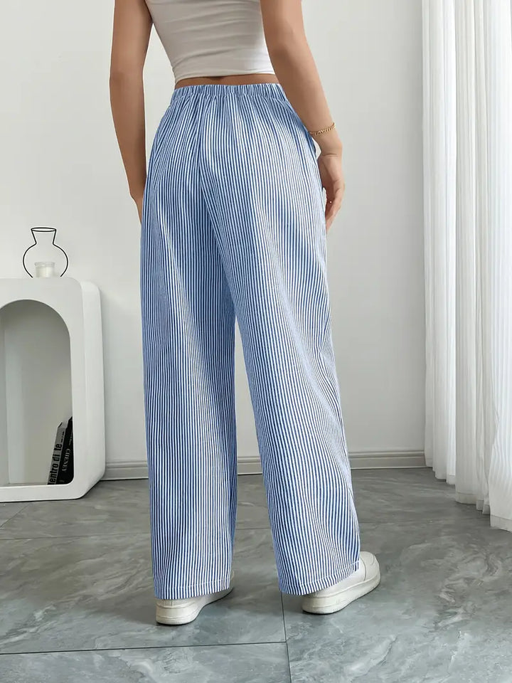 Alina - Elegant Striped Pant With Pockets