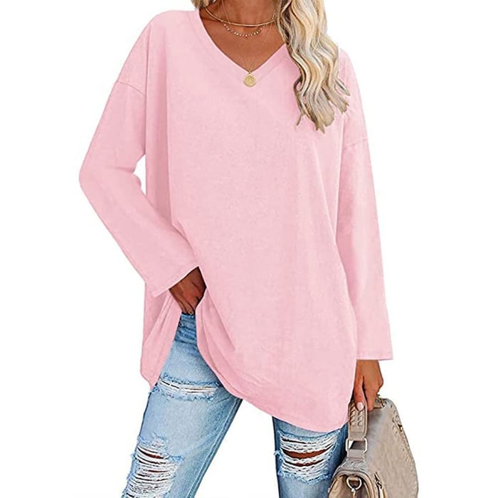 Milena - Long Sleeve Fashion V-Neck Knit Top
