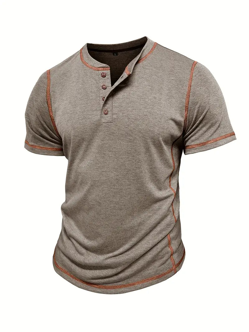 Orazio - Short Sleeve T Shirt With Button