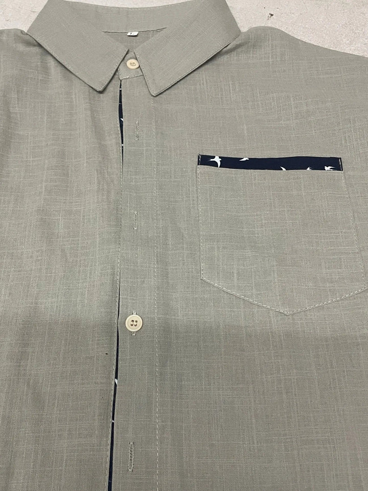 Trofim - Elegant Cute Bird Print Shirt