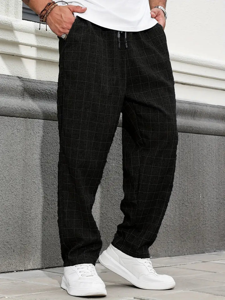 Rodolfo - Breathable Plaid Print Pant
