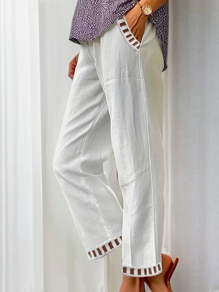 Tracey - Contrast Trim Cropped Pants