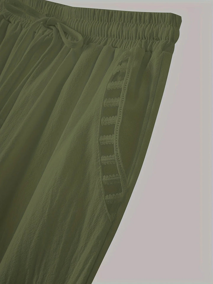 Tracey - Contrast Trim Cropped Pants