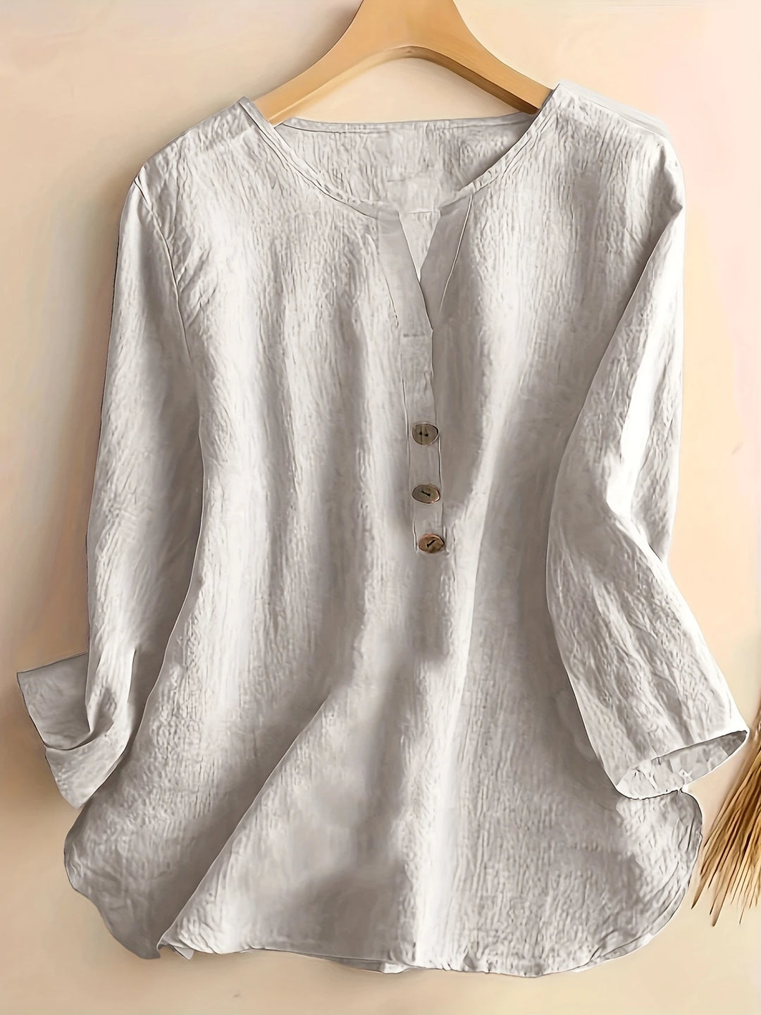 Mykaela - Casual Cotton And Linen Blouse