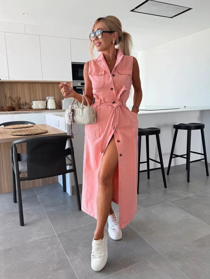 Jacinta - Stylish Long Dress With Pocket