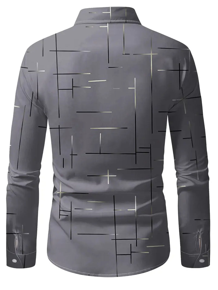 Nerio - Geometric Print Long Sleeve Shirt