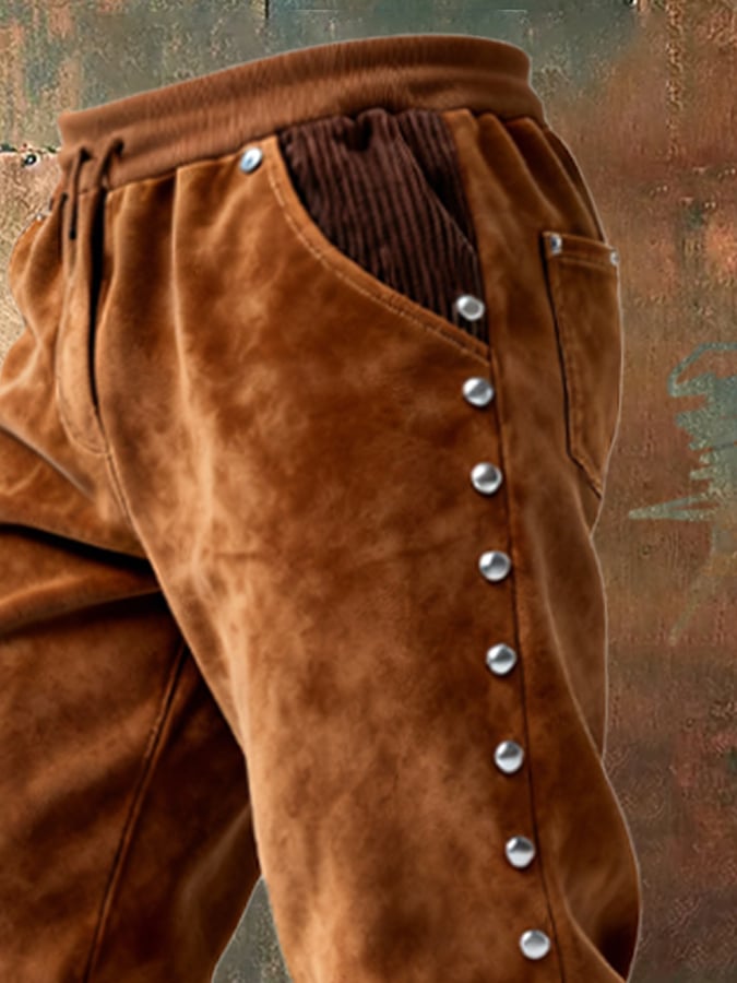 Overton - Vintage Outdoor Adventure Corduroy Stitching Tassel Pant