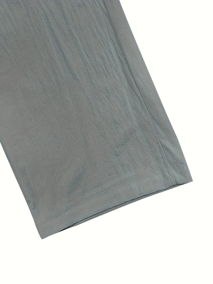 Beslan - Elegant Straight Leg Pants With Golden Buttons