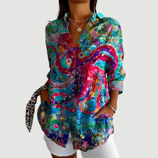 Amalie - Blouse With Colorful Design