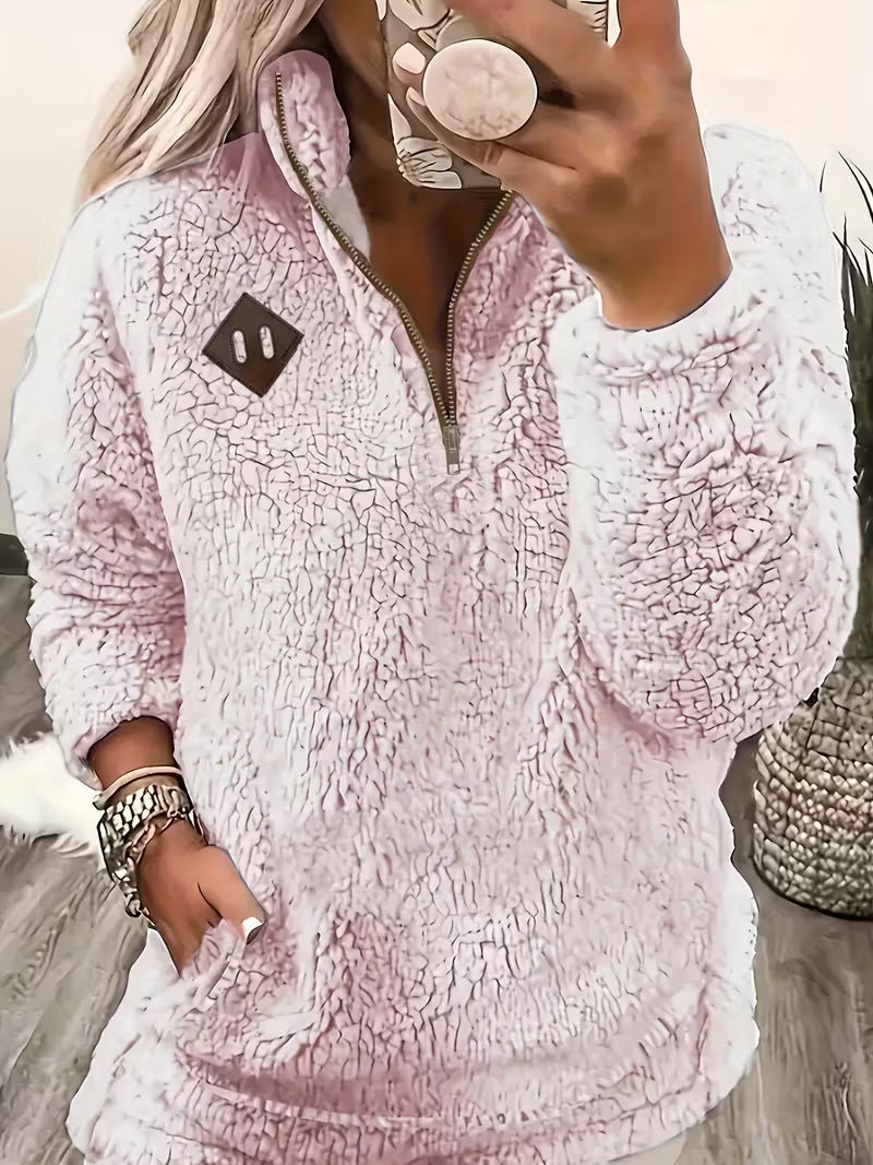 Humera - Elegant Long Sleeve Zip Up Jacket