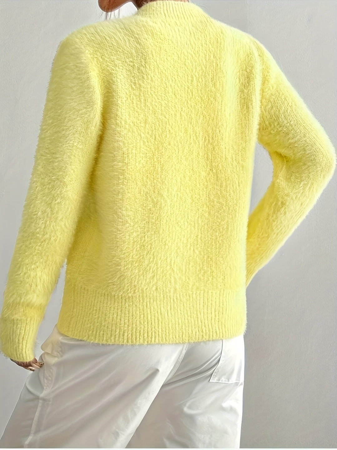 Smelissa - Heart Button Long Sleeve Knitted Cardigan