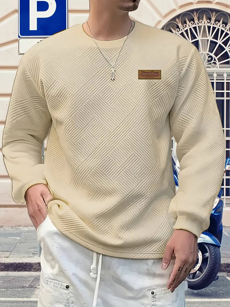 Malinga - Casual Geometric Pattern Sweatshirt With Long Sleeve