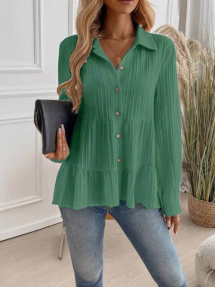 Majlinda - Stylish Long Sleeve Shirt With Button