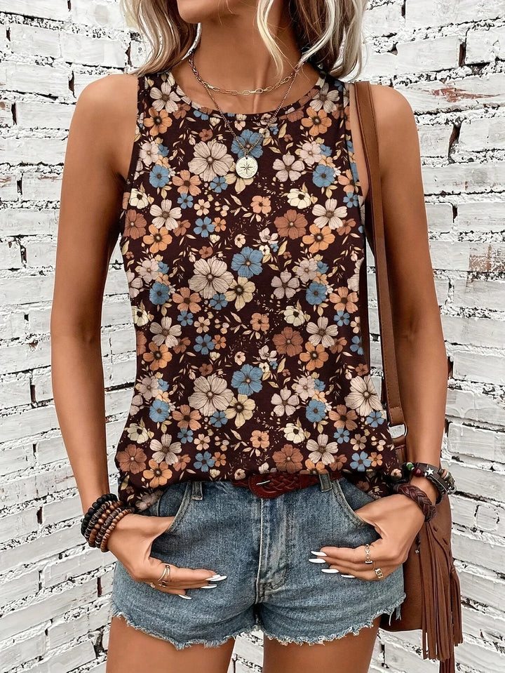 Lilou -  Casual Summer Top With Floral Print