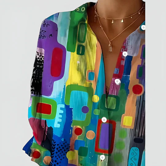 Amalie - Blouse With Colorful Design