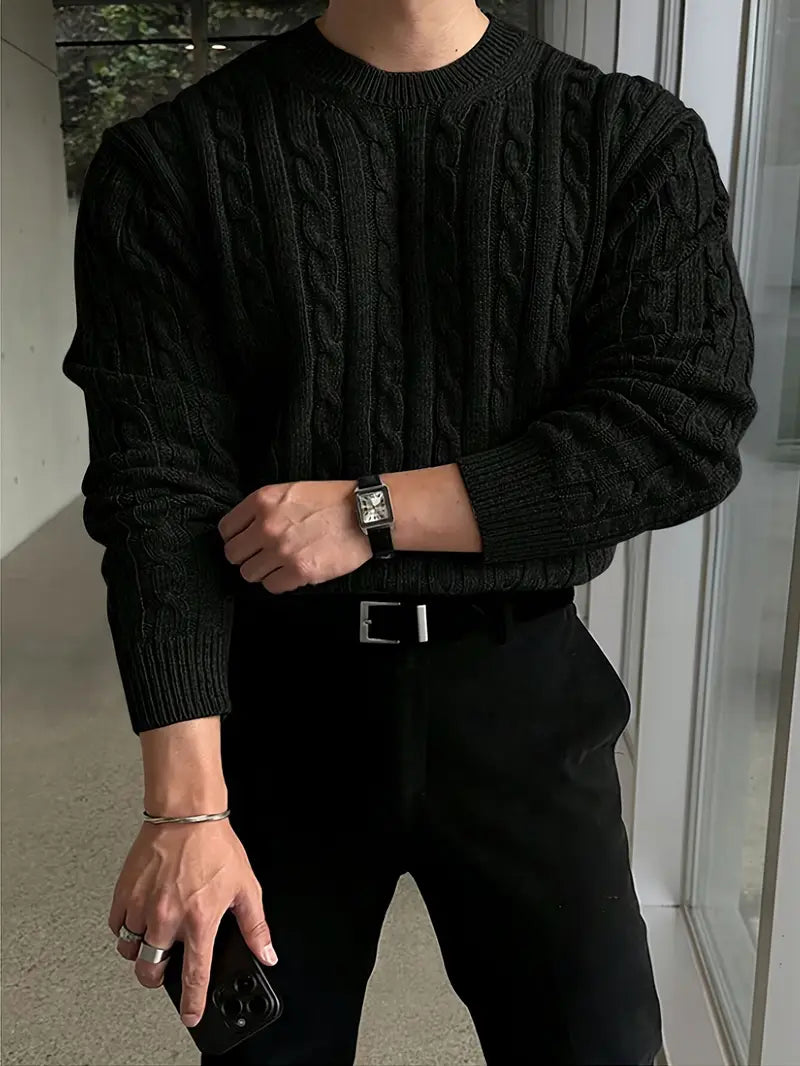 Mergim - Casual knitted Long Sleeve Sweater