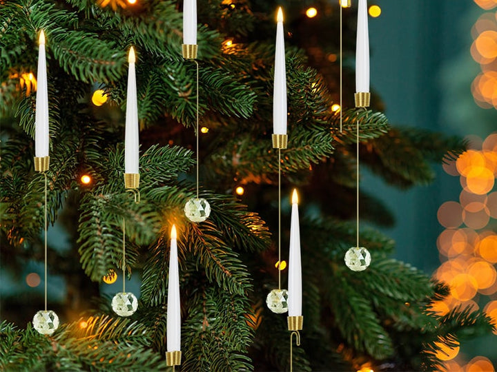 TreeLume - Christmas Tree Led Candles With Crystal Ball Hook