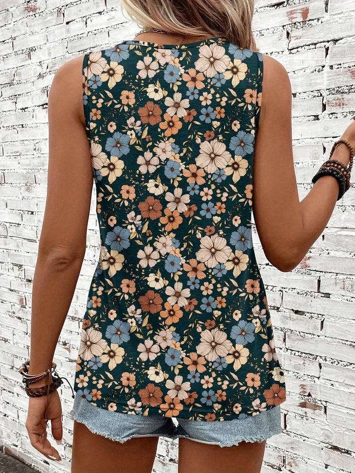 Lilou -  Casual Summer Top With Floral Print