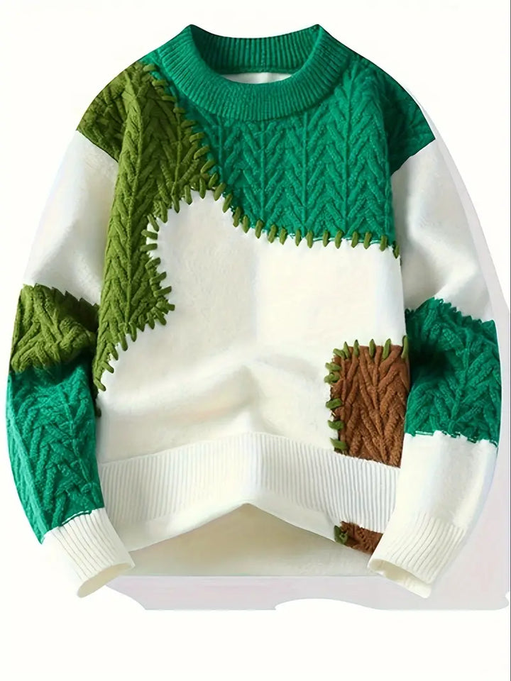 Wagner - Casual Knitted Sweater With Round Neck