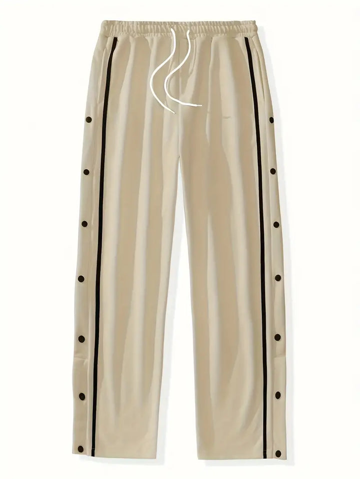 Mendis - Casual Sport Straight-Leg Pant With Snap Button