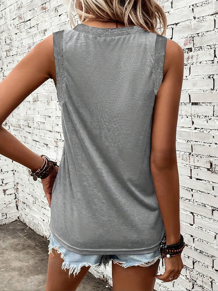 Analia - Breathable V-Neck And Sleeveless Top