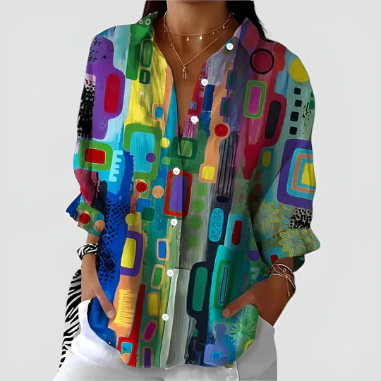 Maja - Blouse With Colorful Design