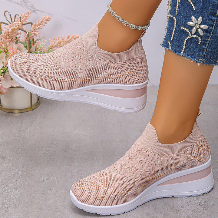 Loretha - Orthopedic Wedge Sneakers With Mesh Crystal
