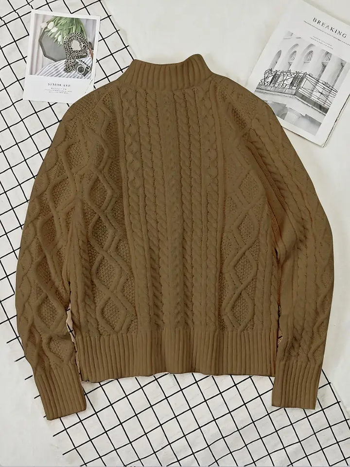Rabada - Half-Zip Knitted Sweater With Stand-Up Collar