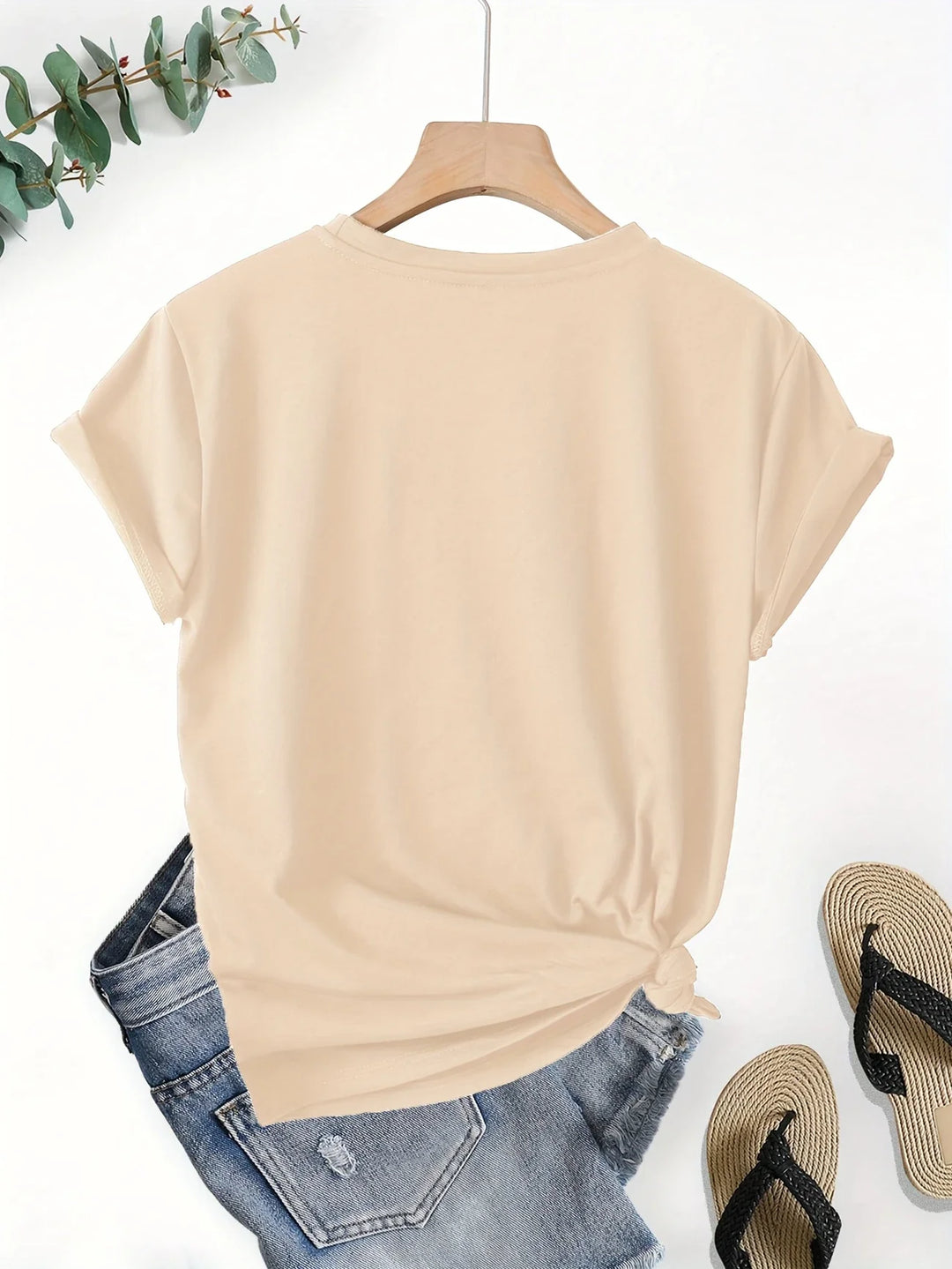 Larson - Casual Short Sleeve T Shirt With Heart Print