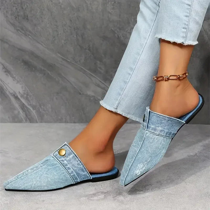 Evropi - Summer Mules With Metal Buckle