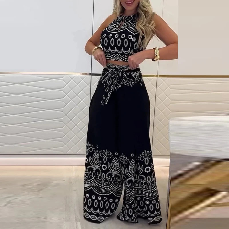 Gulshat - Casual Top And Wide Leg Pant Set