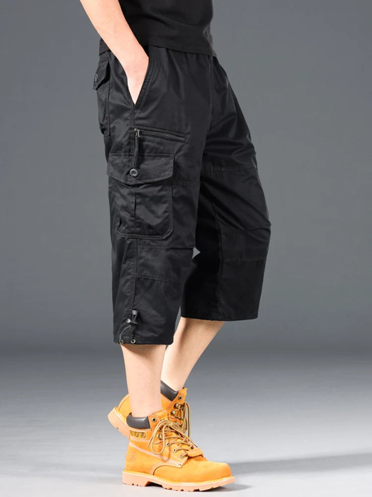 Esman - Elastic Waist Cargo Shorts