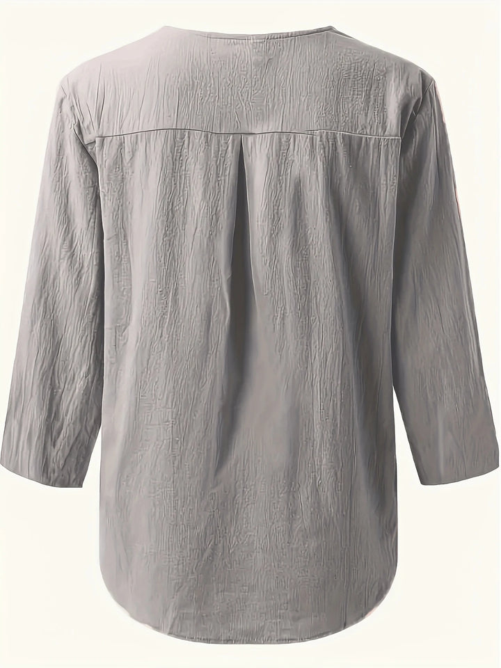 Mykaela - Casual Cotton And Linen Blouse