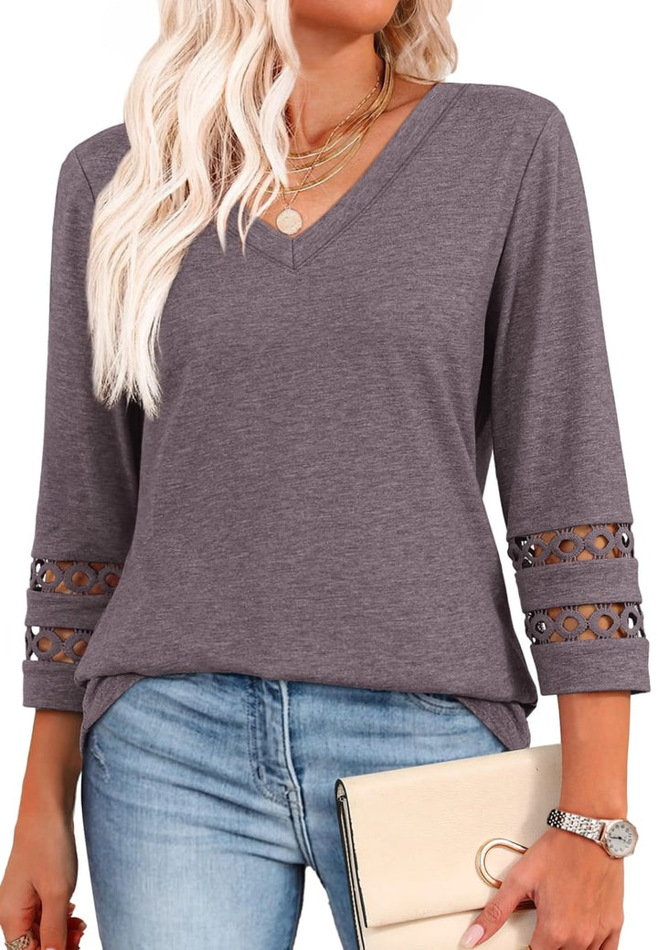 Ruthie - Long Sleeve V-Neck Shirts