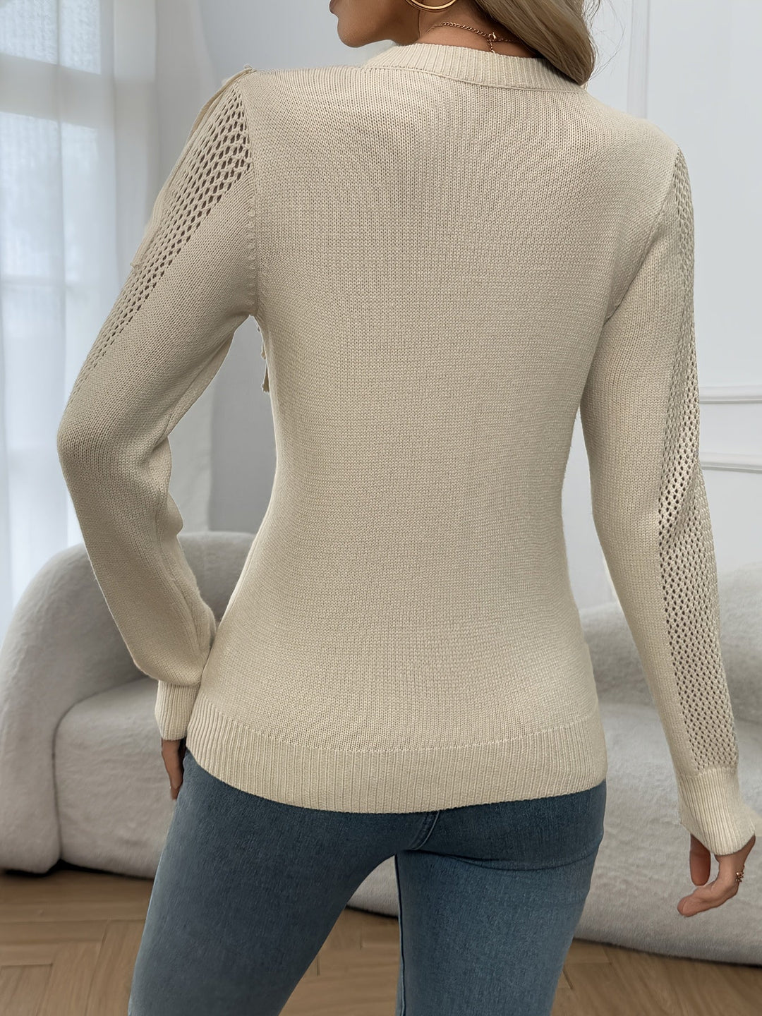 Thindra - Fringed Sweater With Long Sleeve