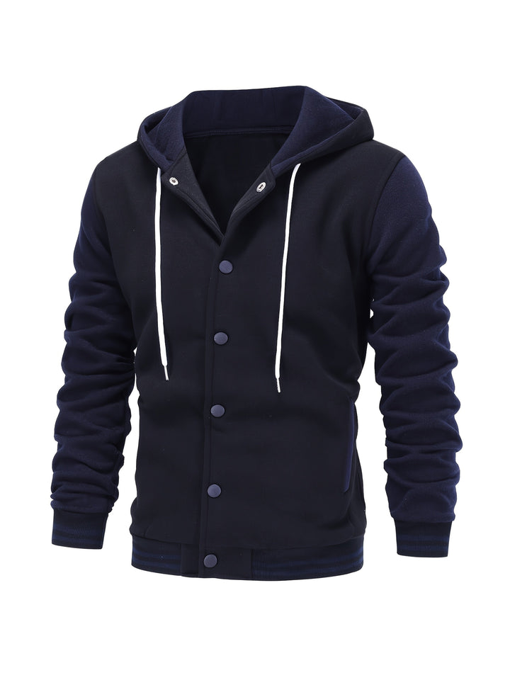 Askhat - Long Sleeve Hooded Baseball Jacket