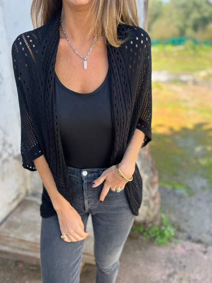 Veronique - Hollow Half Sleeve Cardigan