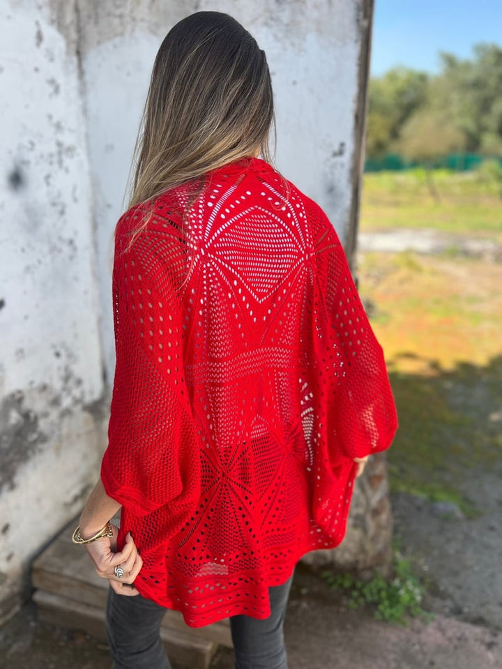 Veronique - Hollow Half Sleeve Cardigan