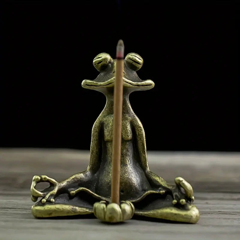 Meditoad - Elegant Metal Frog Incense Holder