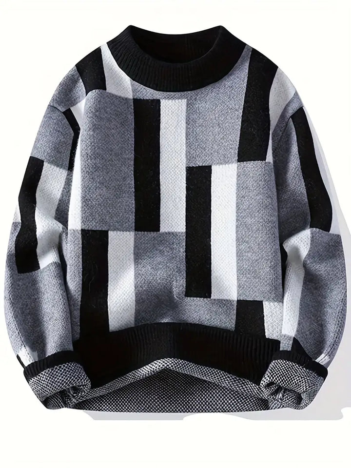Tyrone - Geometric Pattern Knitted Sweater