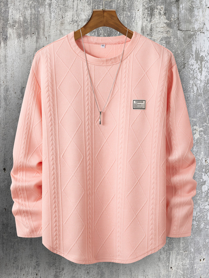 Lyman - Geometric Patterned Long Sleeve Hoodie