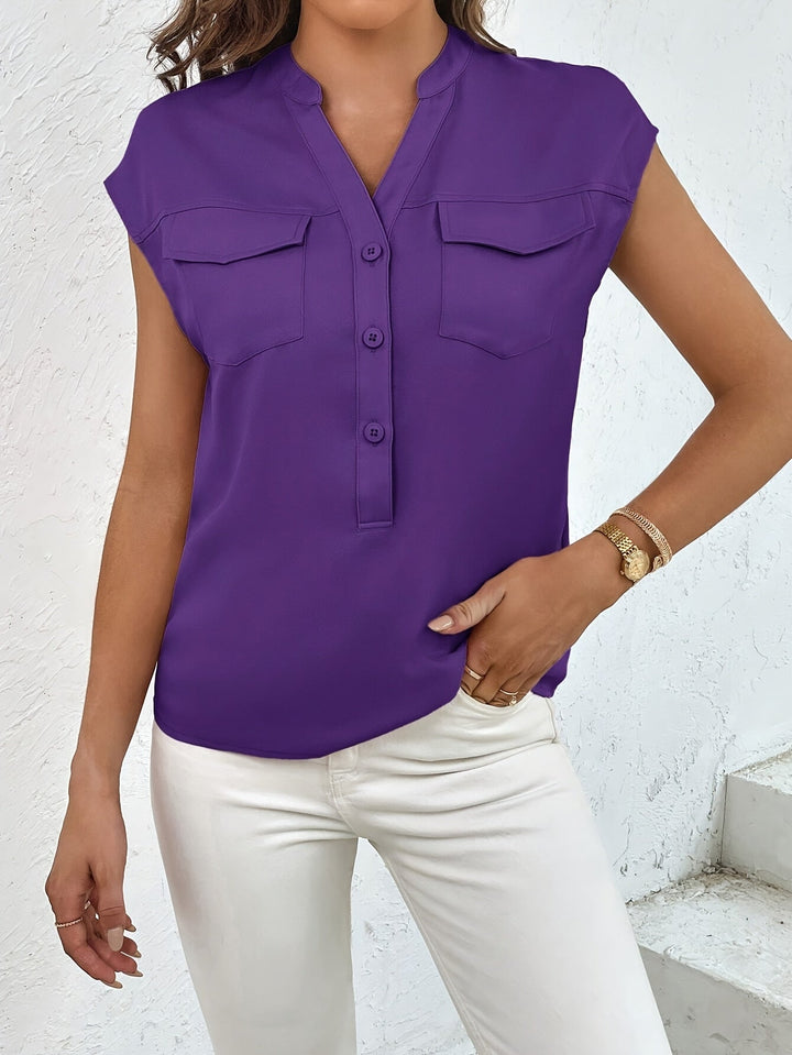 Marquita - Summer Casual Short Sleeve Shirt With Pockets