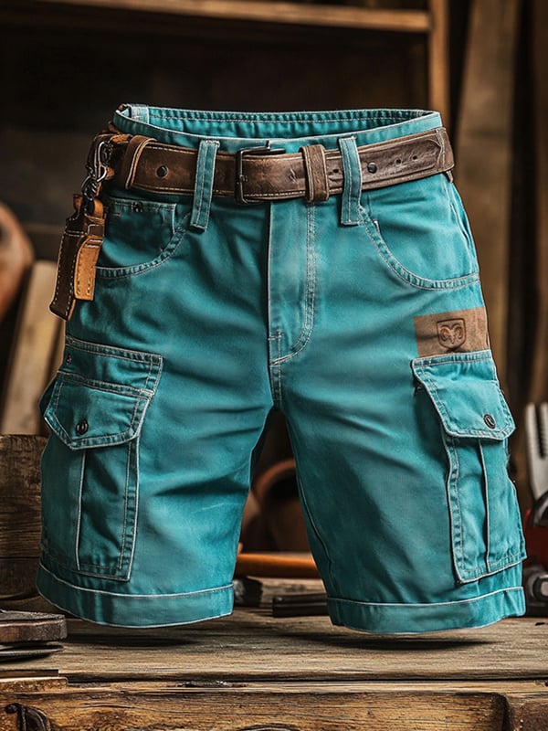 Men's Retro Outdoor Ripstop Multi-Purpose Cargo Shorts (With Belt)