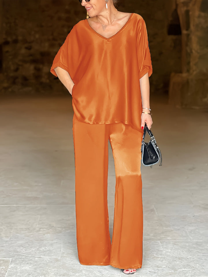 Ashlee - Elegant Short Sleeve Two Piece Set