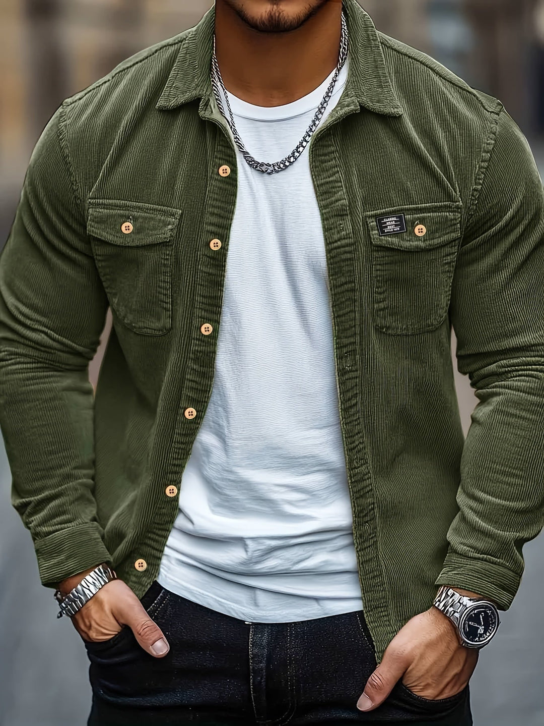 Felipe - Casual Corduroy Button Down Shirt