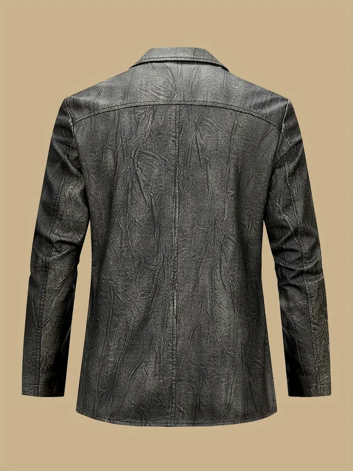 Julien - Leather Jacket With Locomotive Collar