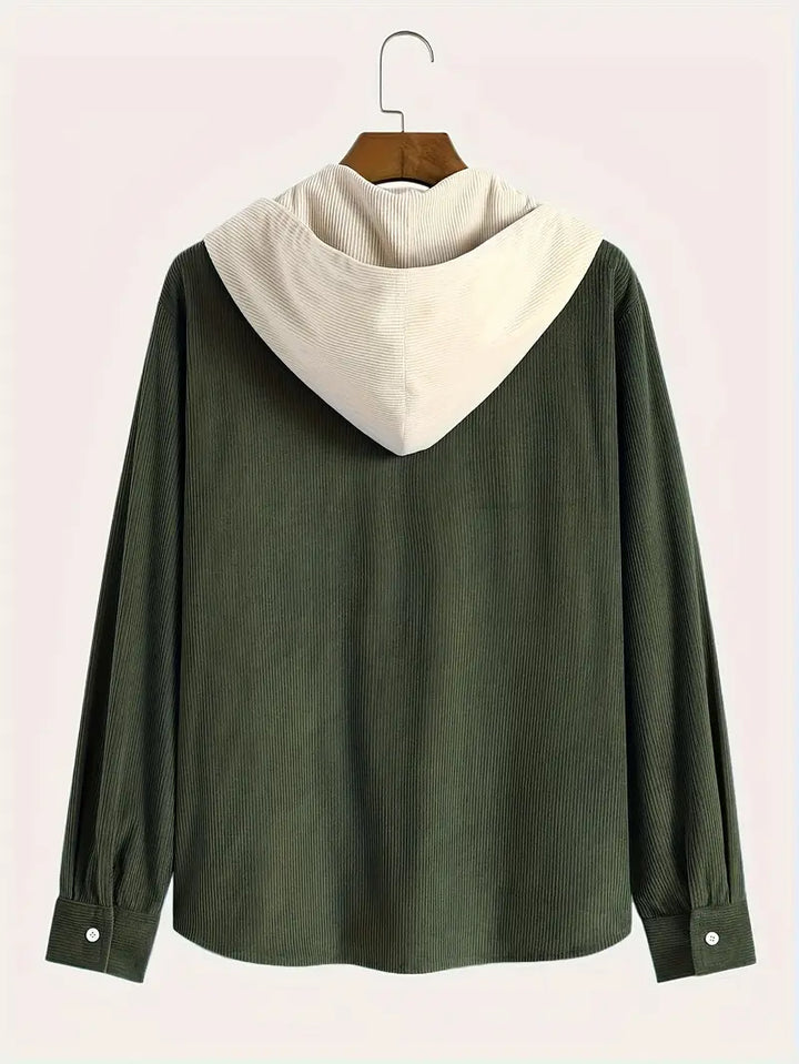 Costas - Corduroy Textured Zip-Up Hoodie