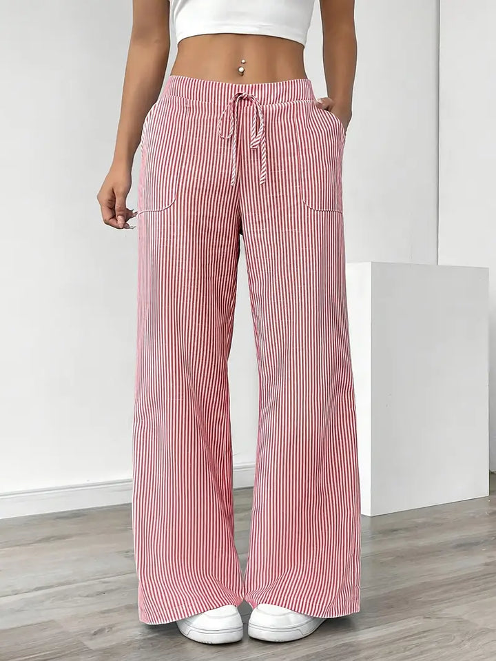 Alina - Elegant Striped Pant With Pockets
