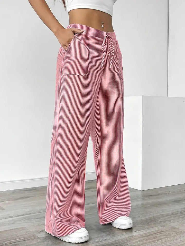 Alina - Elegant Striped Pant With Pockets