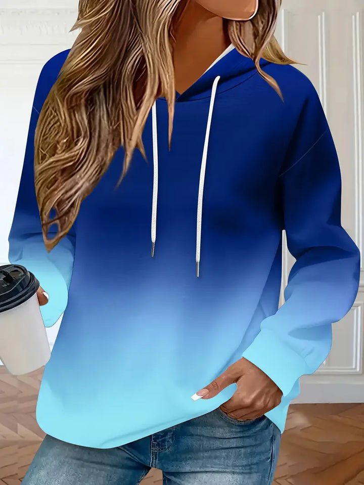 Areeqa - Gradient Color Drawstring Hoodie